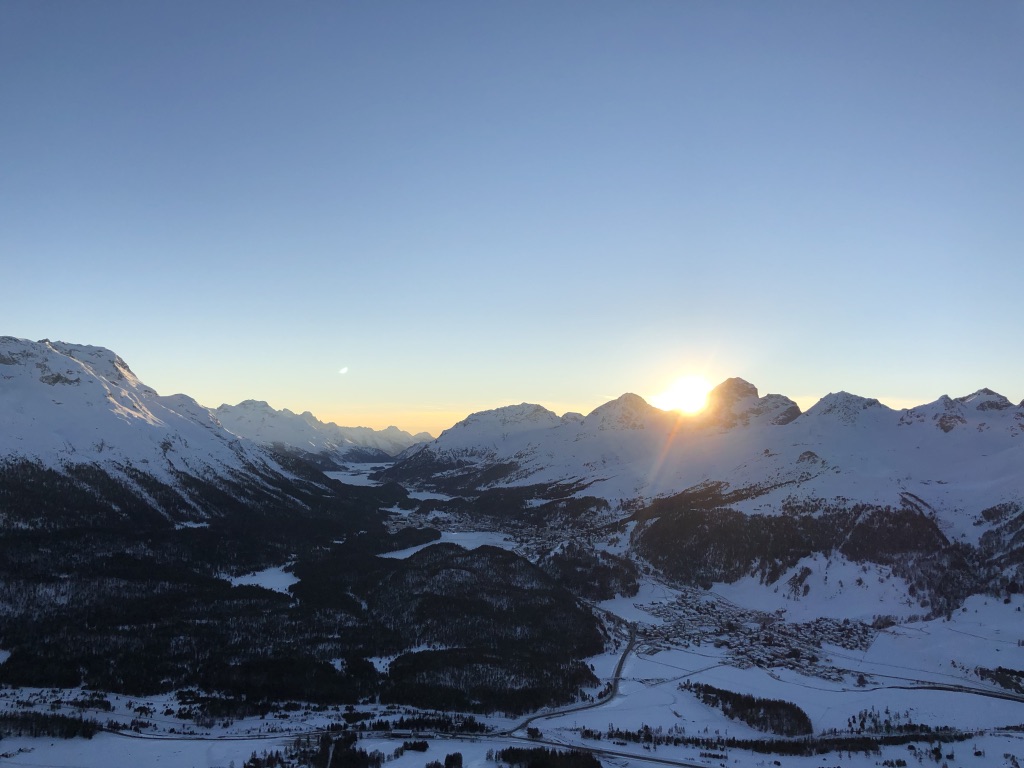 Muottas Muragl — Engadin valley at sunrise, 2,456m