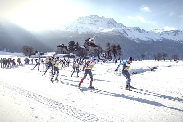 XC ski race on the Engadin frozen lake